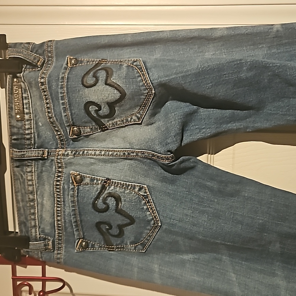 Express Small  Blue Distressed Ripped  Jeans - Picture 5 of 5